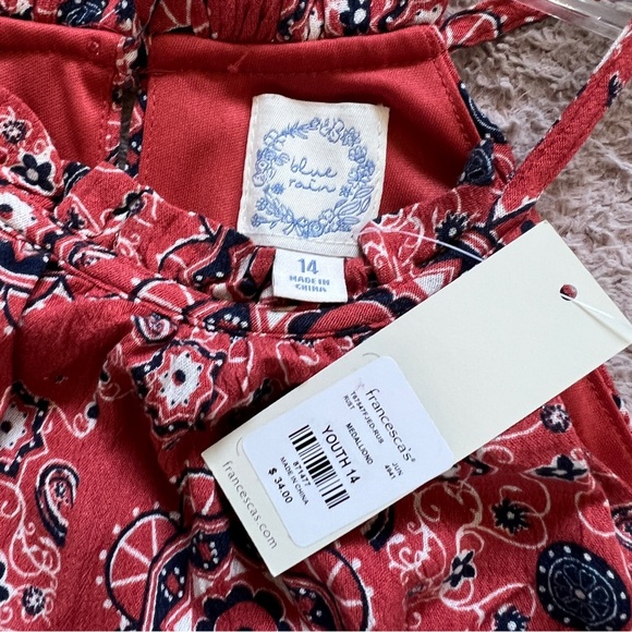 NWT Francesca's Blue Rain Boho Halter‎ Dress Juniors Size 14 - Picture 2 of 6